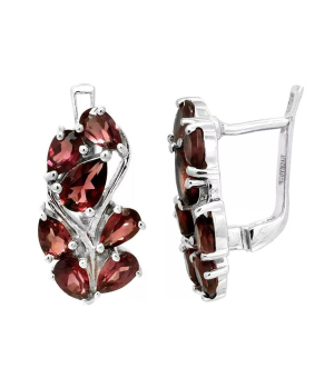 Серебряные серьги с родолитом – Mirserebra925.ru