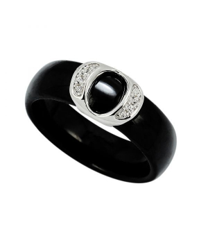 Кольцо из керамики с серебром ‒ Mirserebra925.ru