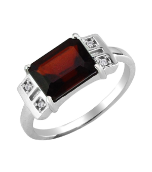Серебряное кольцо с гранатом – Mirserebra925.ru