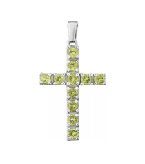 Серебряный крестик с хризолитом – Mirserebra925.ru