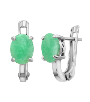 Серебряные серьги с изумрудом – Mirserebra925.ru
