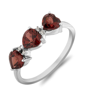 Серебряное кольцо с гранатом – Mirserebra925.ru