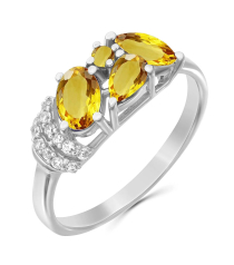 Серебряное кольцо с цитрином – Mirserebra925.ru