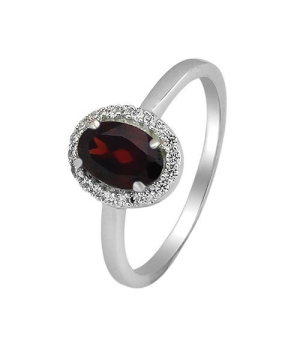 Серебряное кольцо с гранатом – Mirserebra925.ru