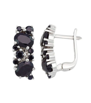 Серебряные серьги с сапфиром – Mirserebra925.ru