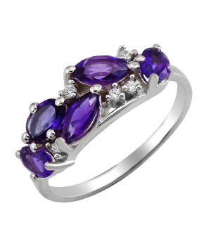 Серебряное кольцо с аметистом ‒ Mirserebra925.ru