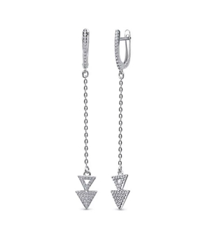 Серебряные серьги с цирконом ‒ Mirserebra925.ru