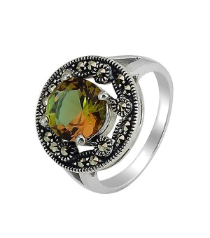 Серебряное кольцо с марказитом ‒ Mirserebra925.ru