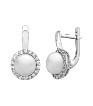 Серебряные серьги с жемчугом ‒ Mirserebra925.ru