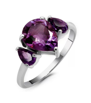 Серебряное кольцо с аметистом ‒ Mirserebra925.ru