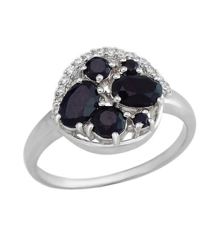 Серебряное кольцо с сапфиром – Mirserebra925.ru