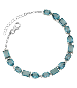 Серебряный браслет с лондон топазом кварц – Mirserebra925.ru