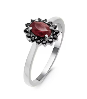 Серебряное кольцо с рубином – Mirserebra925.ru
