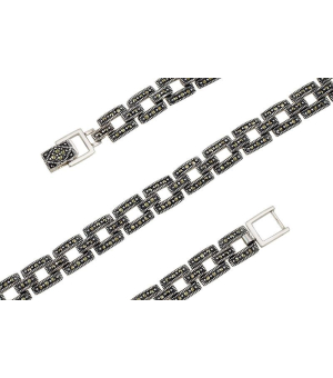 Серебряный браслет с марказитом ‒ Mirserebra925.ru