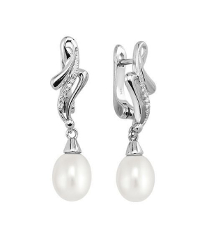 Серебряные серьги с жемчугом ‒ Mirserebra925.ru