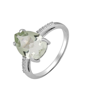 Серебряное кольцо с зеленым аметистом – Mirserebra925.ru
