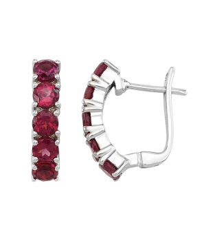 Серебряные серьги с родолитом – Mirserebra925.ru