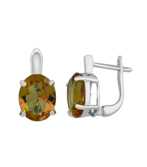 Серебряные серьги с султанитом ‒ Mirserebra925.ru