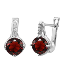 Серебряные серьги с гранатом – Mirserebra925.ru