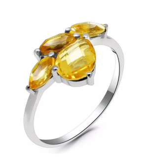 Серебряное кольцо с цитрином – Mirserebra925.ru