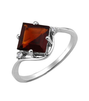 Серебряное кольцо с гранатом – Mirserebra925.ru