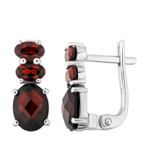 Серебряные серьги с гранатом – Mirserebra925.ru
