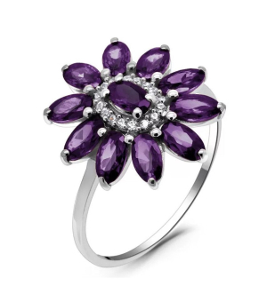 Серебряное кольцо с аметистом ‒ Mirserebra925.ru