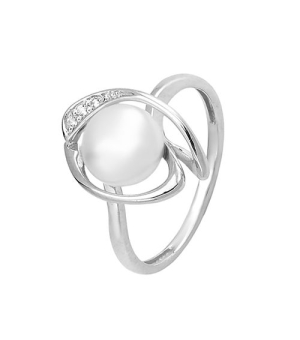 Серебряное кольцо с жемчугом ‒ Mirserebra925.ru