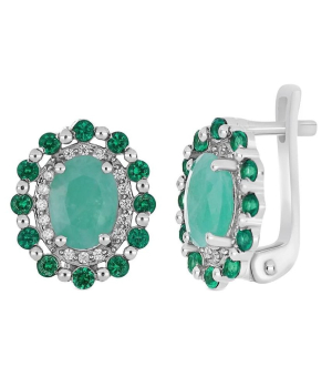 Серебряные серьги с изумрудом – Mirserebra925.ru