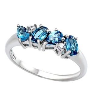 Серебряное кольцо с лондон топазом кварц ‒ Mirserebra925.ru