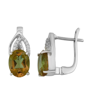 Серебряные серьги с султанитом ‒ Mirserebra925.ru