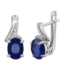 Серебряные серьги с сапфиром – Mirserebra925.ru