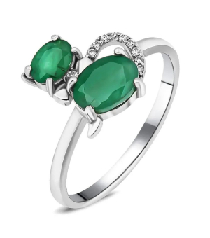 Серебряное кольцо с изумрудом – Mirserebra925.ru