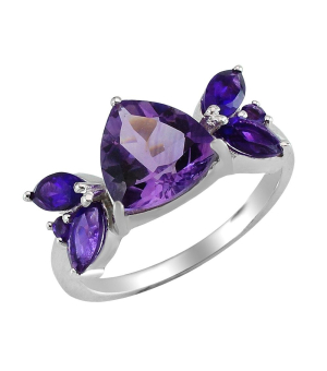 Серебряное кольцо с аметистом ‒ Mirserebra925.ru