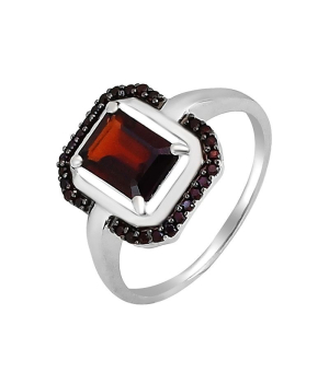 Серебряное кольцо с гранатом – Mirserebra925.ru