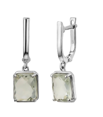 Серебряные серьги с зеленым аметистом – Mirserebra925.ru