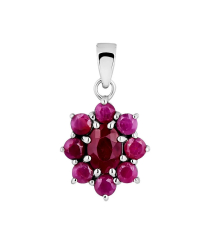 Серебряная подвеска с рубином – Mirserebra925.ru
