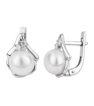 Серебряные серьги с жемчугом ‒ Mirserebra925.ru