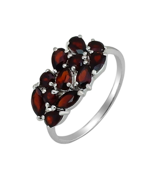 Серебряное кольцо с гранатом – Mirserebra925.ru