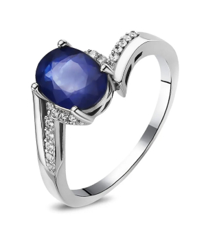 Серебряное кольцо с сапфиром – Mirserebra925.ru