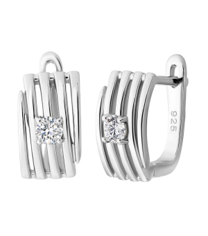 Серебряные серьги с цирконом ‒ Mirserebra925.ru