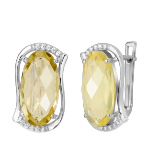 Серебряные серьги с лимонным топазом – Mirserebra925.ru