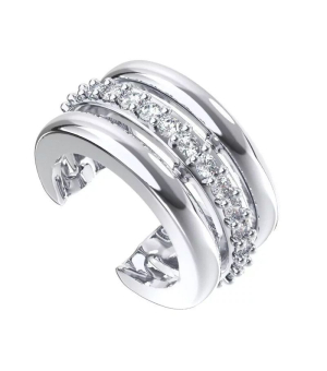 Серебряные серьги кафф с цирконом ‒ Mirserebra925.ru