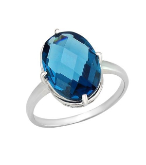 Серебряное кольцо с лондон топазом кварц ‒ Mirserebra925.ru