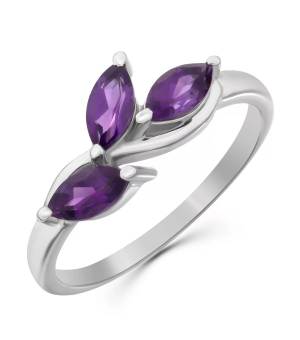 Серебряное кольцо с аметистом ‒ Mirserebra925.ru