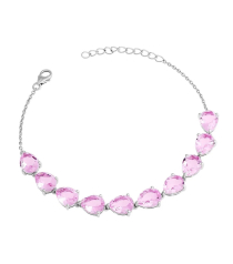 Серебряный браслет с морганитом – Mirserebra925.ru