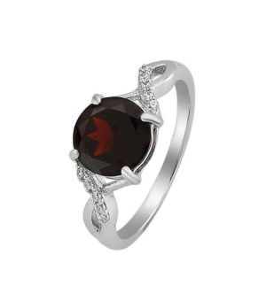 Серебряное кольцо с гранатом – Mirserebra925.ru