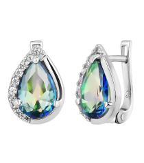 Серебряные серьги с мистик кварцем ‒ Mirserebra925.ru