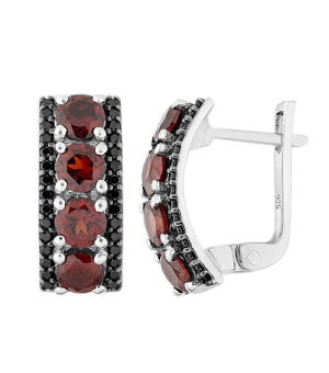 Серебряные серьги с гранатом – Mirserebra925.ru