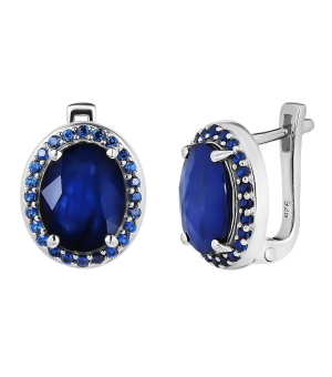 Серебряные серьги с сапфиром – Mirserebra925.ru